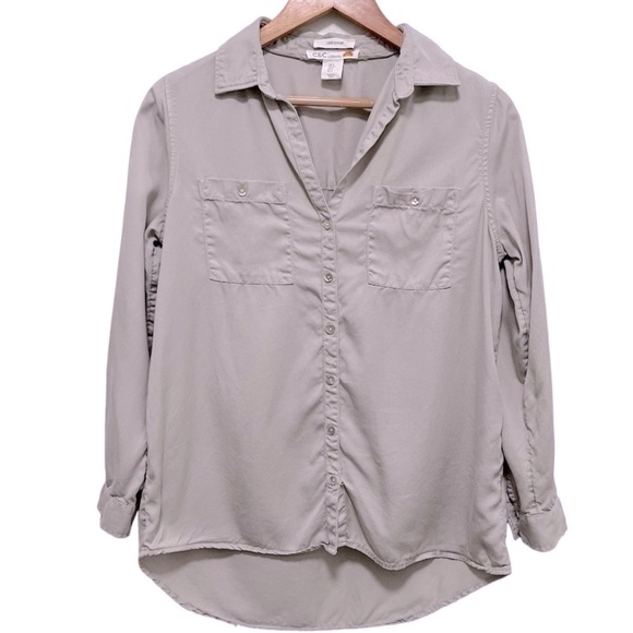 C&C California Long Sleeve 100% Lyocell Button Down Shirt Size Small - Picture 1 of 8